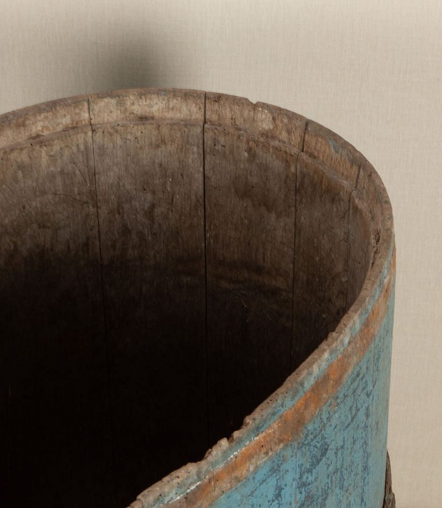 19th Century Victorian Blue Painted Oak Barrel GA7442903