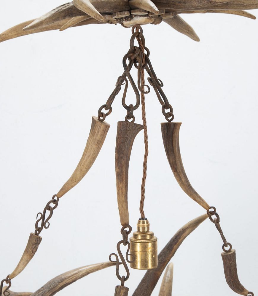 20th Century Hanging Antler Chandelier LC151945