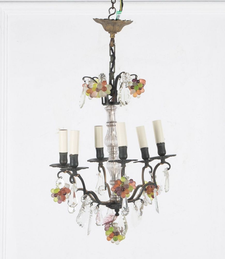 20th Century Chandelier With Coloured Bunch Drops LC1536543