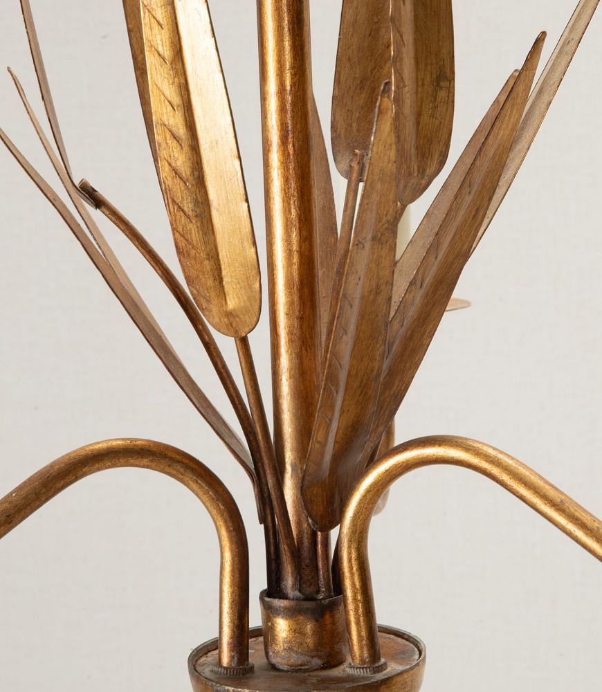 Mid-Century Spanish Gilt Metal Chandelier Foliate Chandelier LC1542119