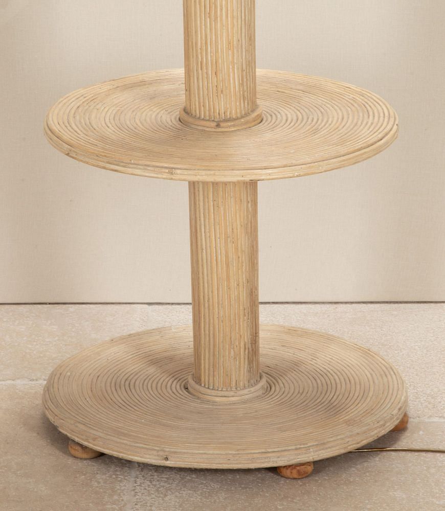 SALE: Large Mid-Century French Cane and Bamboo Palm Tree Lamp LF4542874