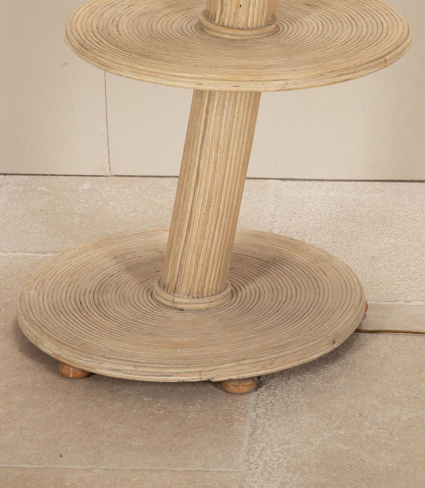 SALE: Large Mid-Century French Cane and Bamboo Palm Tree Lamp LF4542874