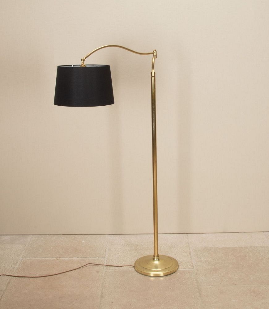 Mid-Century Italian Brass Swing Arm Floor Lamp LF4843625