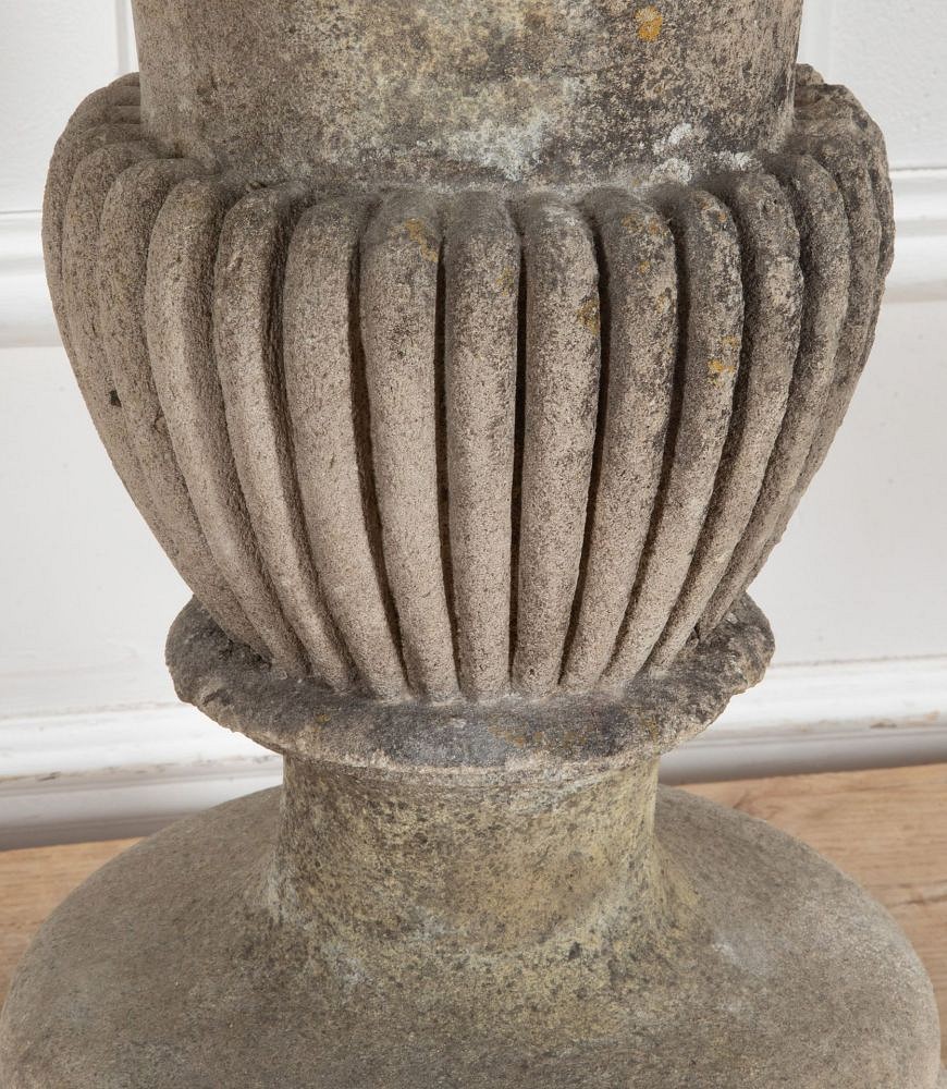 19th Century French Stone Lamp with Shade LL8141259