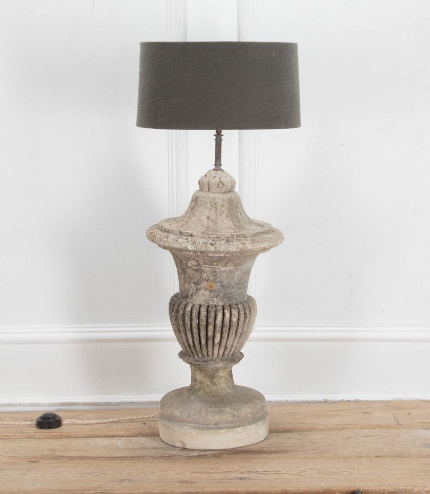 19th Century French Stone Lamp with Shade LL8141259
