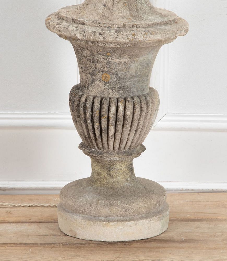 19th Century French Stone Lamp with Shade LL8141259