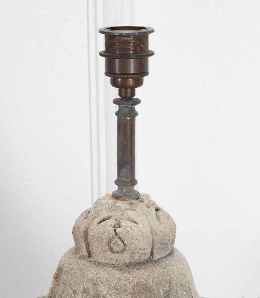 19th Century French Stone Lamp with Shade LL8141259