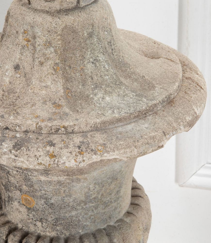 19th Century French Stone Lamp with Shade LL8141259