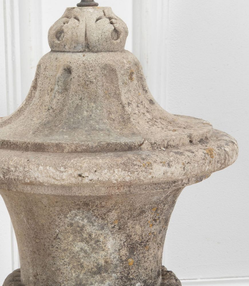 19th Century French Stone Lamp with Shade LL8141259
