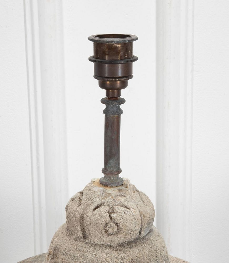 19th Century French Stone Lamp with Shade LL8141259