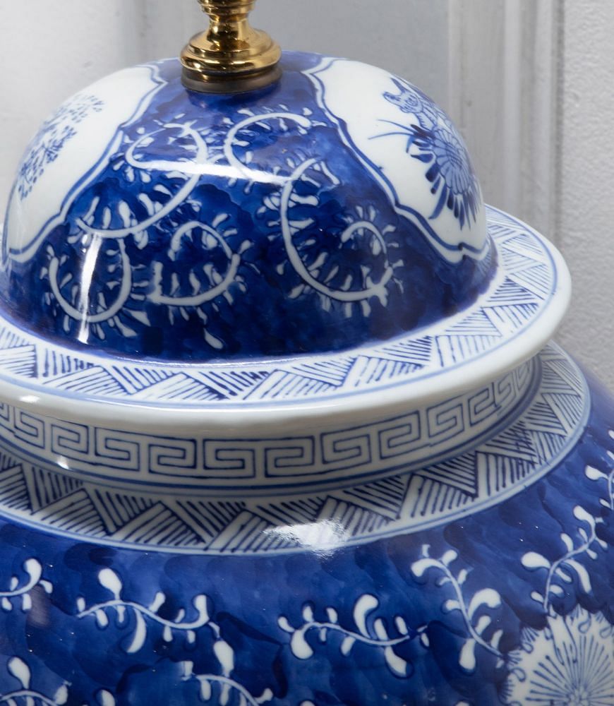Large Pair of 20th Century Chinese Blue and White Lamps LT0341430
