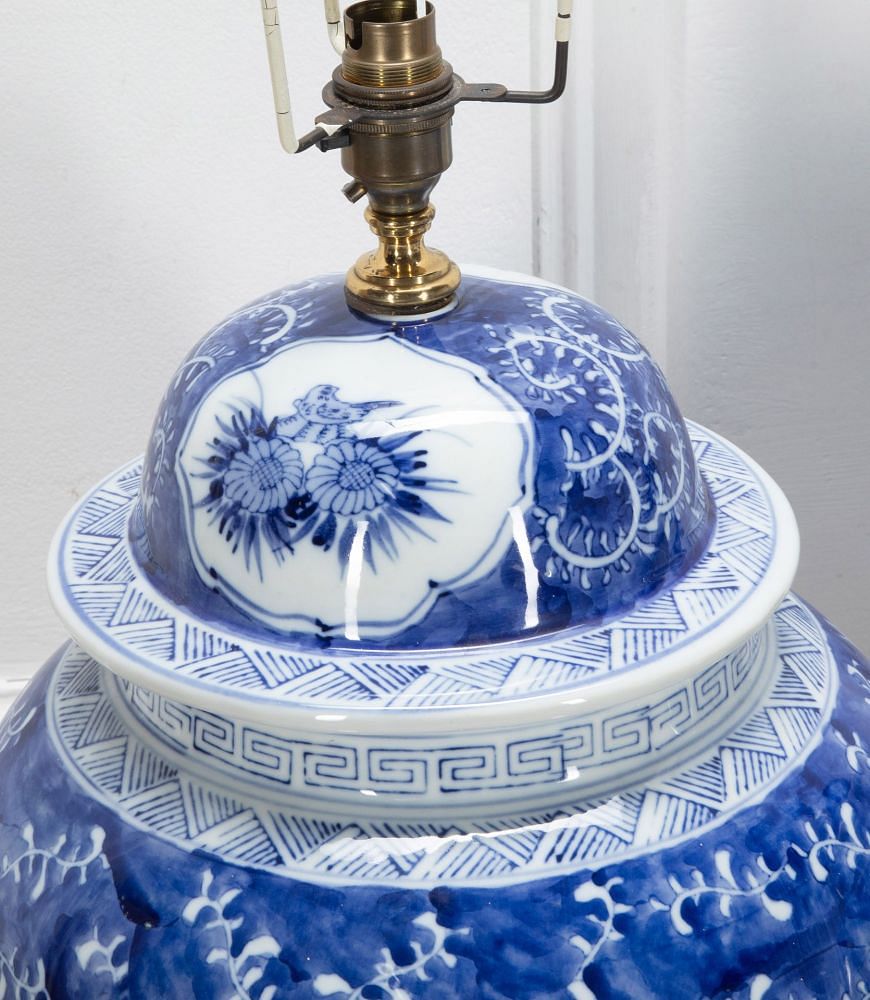 Large Pair of 20th Century Chinese Blue and White Lamps LT0341430