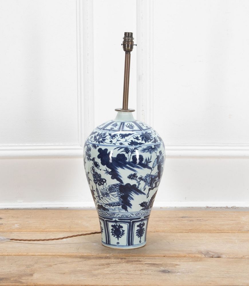 20th Century Chinese Blue and White Lamp LT2541413