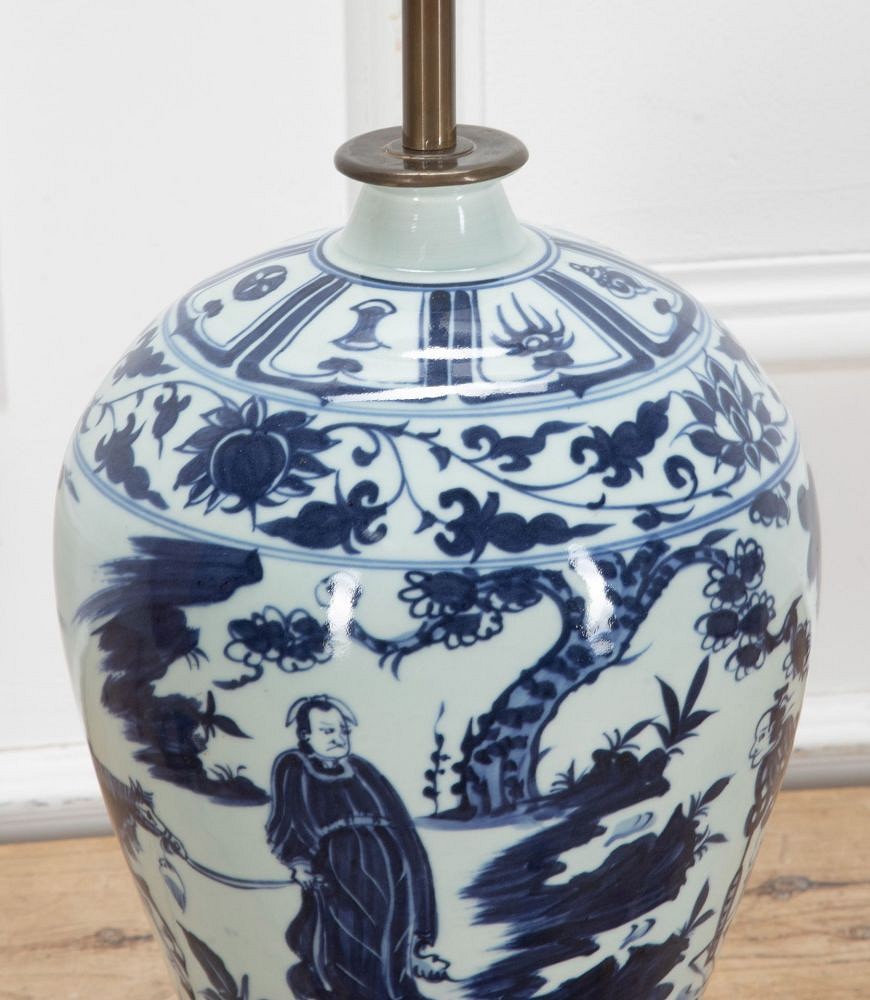 20th Century Chinese Blue and White Lamp LT2541413