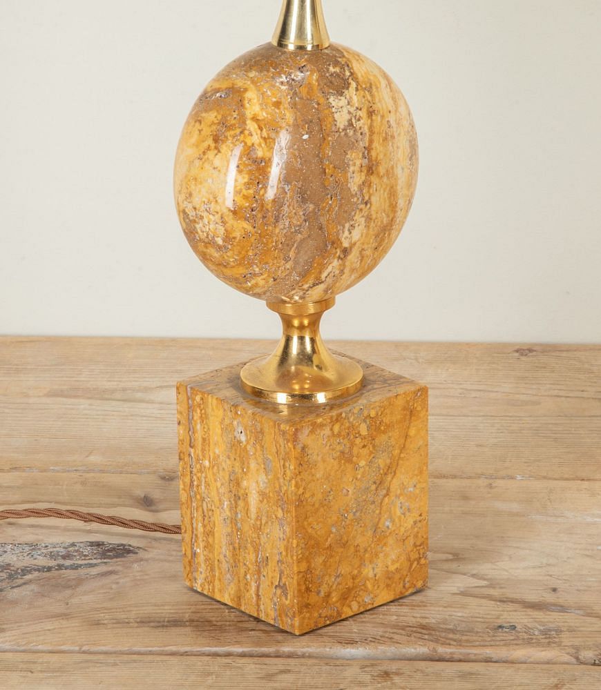 Pair of 20th Century French Sienna Marble Lamps by Barbier LT3042437