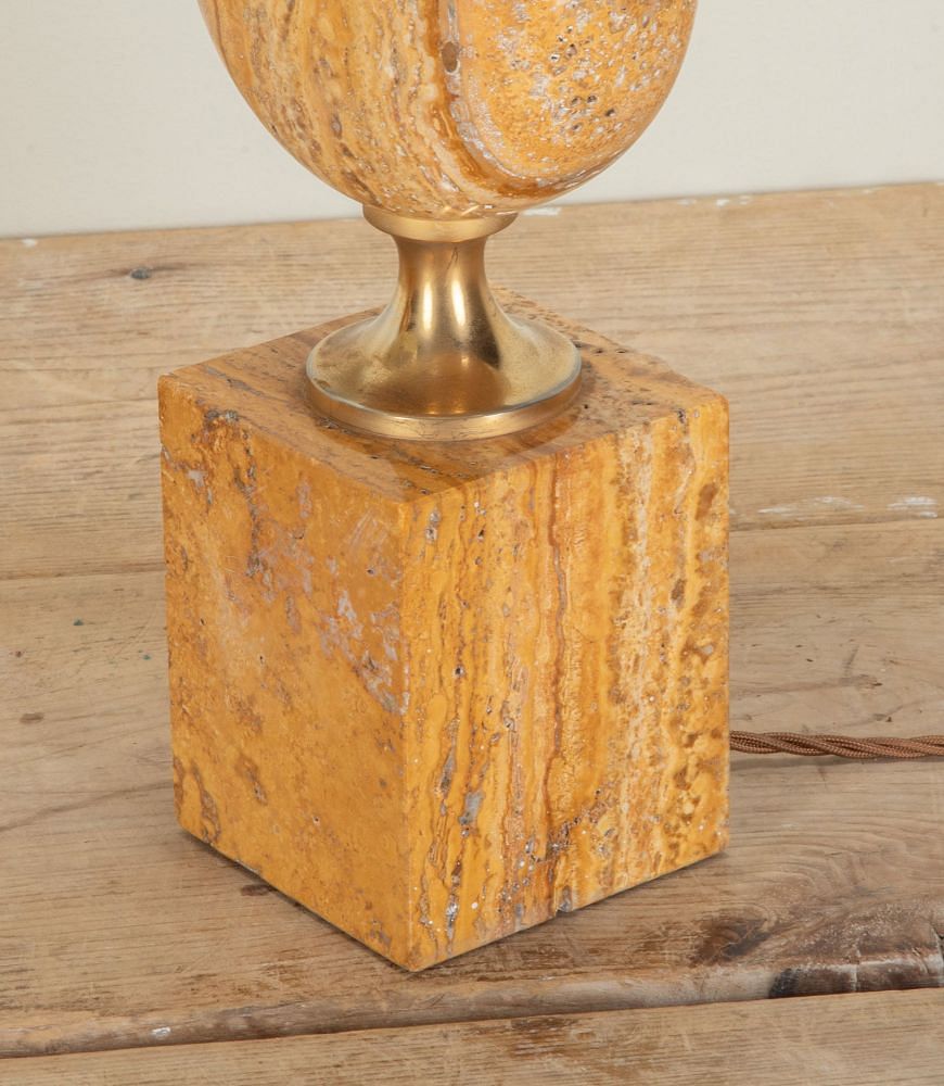 Pair of 20th Century French Sienna Marble Lamps by Barbier LT3042437