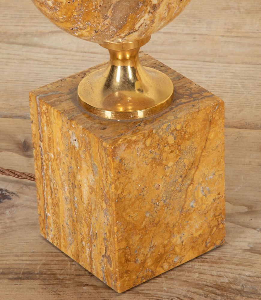 Pair of 20th Century French Sienna Marble Lamps by Barbier LT3042437