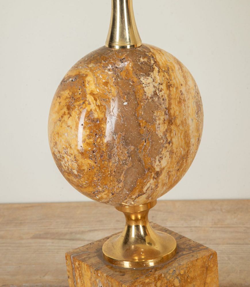 Pair of 20th Century French Sienna Marble Lamps by Barbier LT3042437