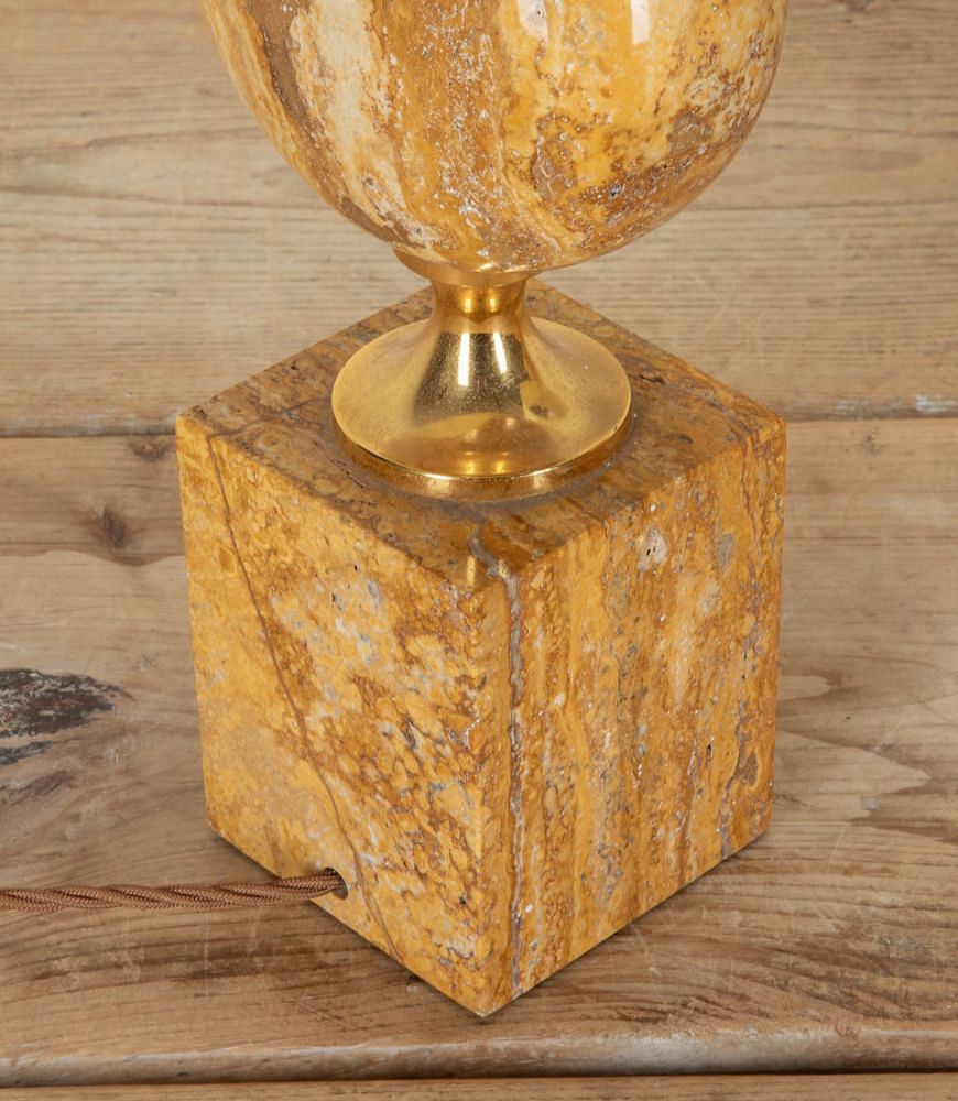 Pair of 20th Century French Sienna Marble Lamps by Barbier LT3042437