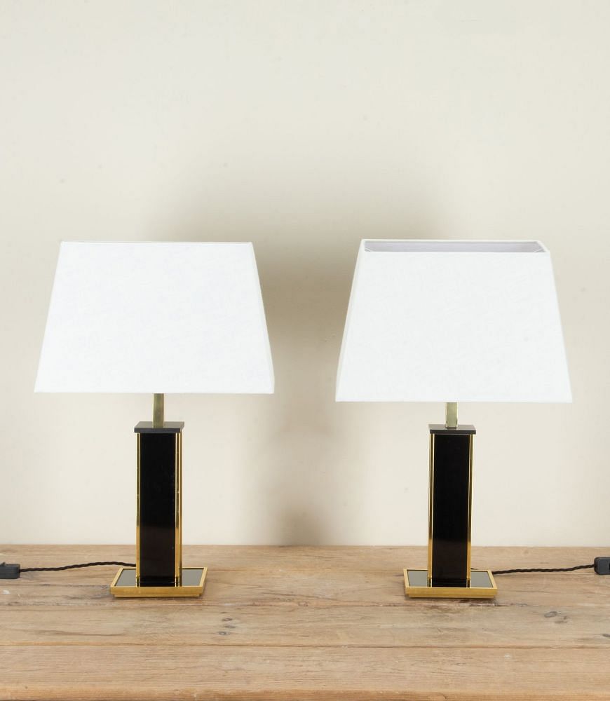 Pair of Mid-Century French Lucite and Brass Table Lamps LT3042461