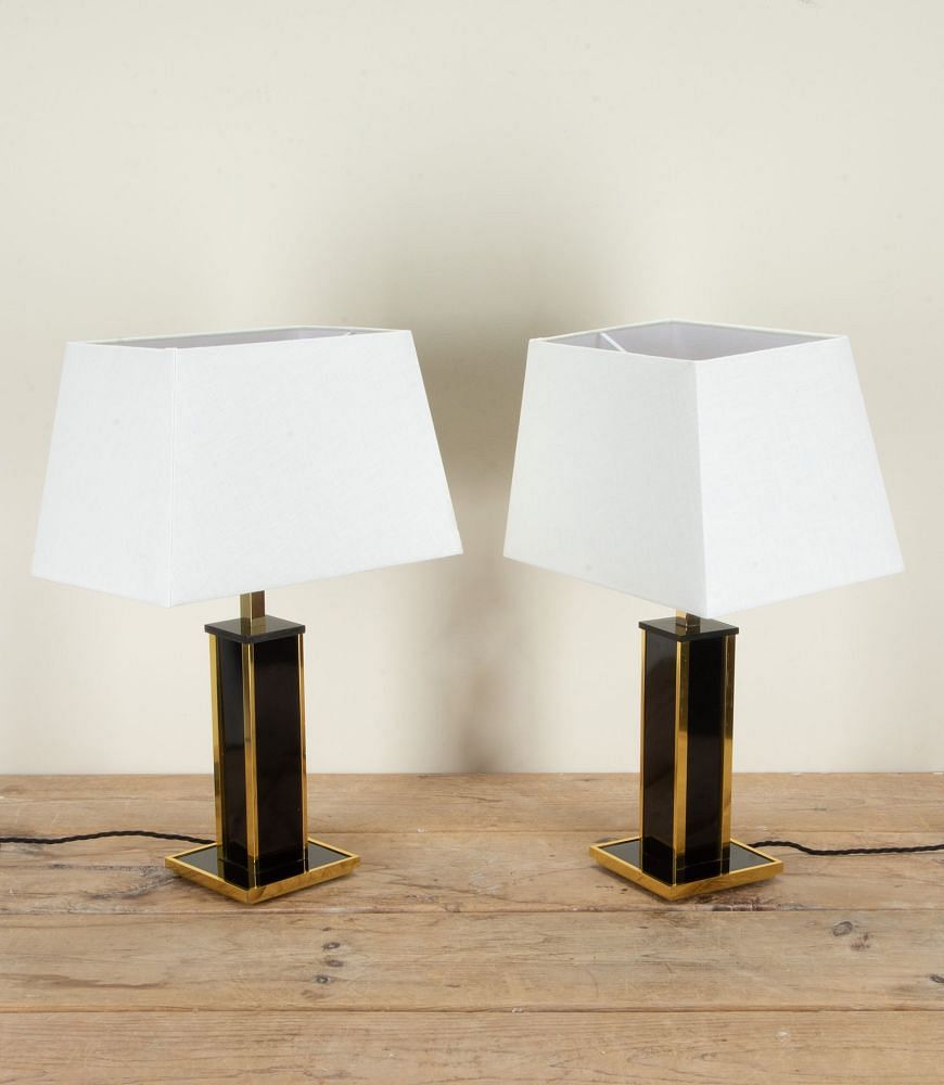 Pair of Mid-Century French Lucite and Brass Table Lamps LT3042461