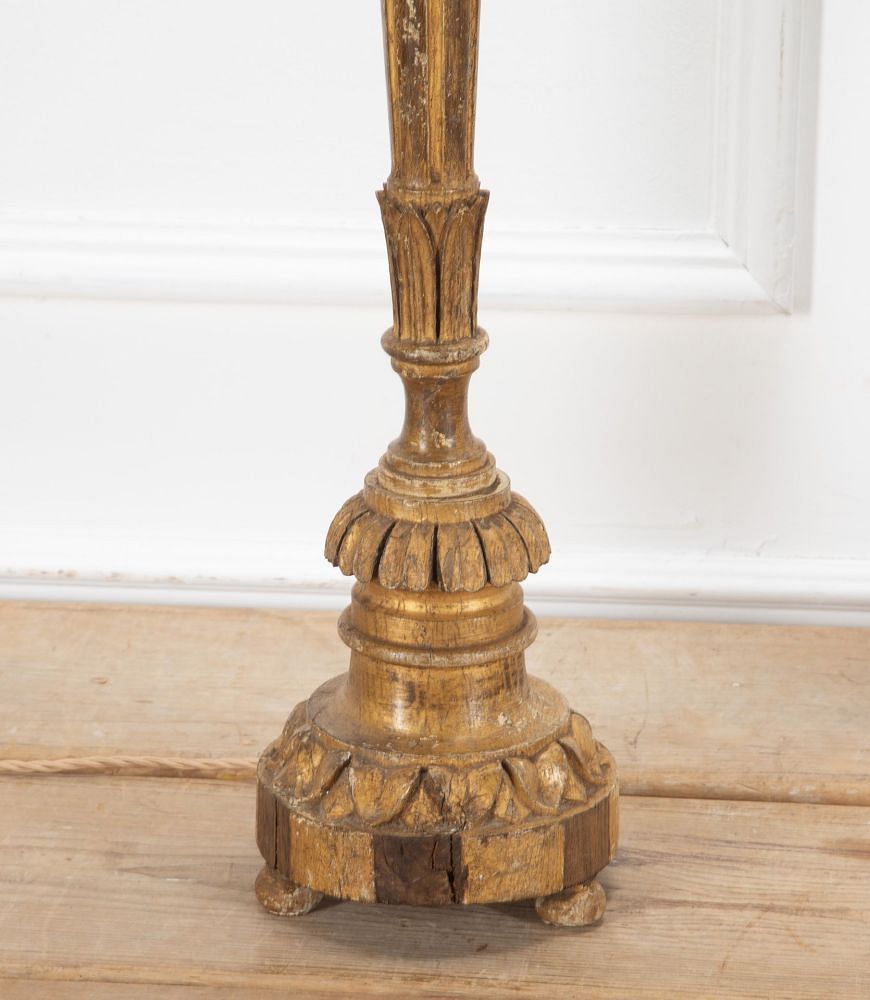 Large Pair of Late 18th Century Giltwood Candlestick Lamps LT3438704