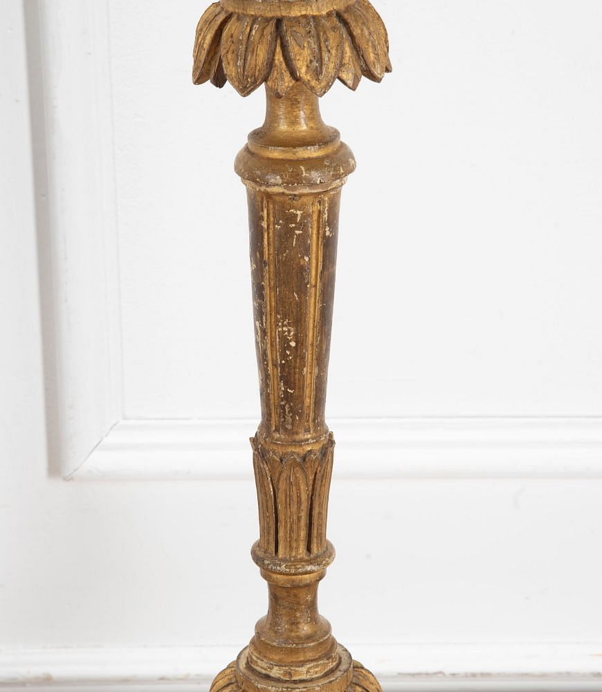 Large Pair of Late 18th Century Giltwood Candlestick Lamps LT3438704