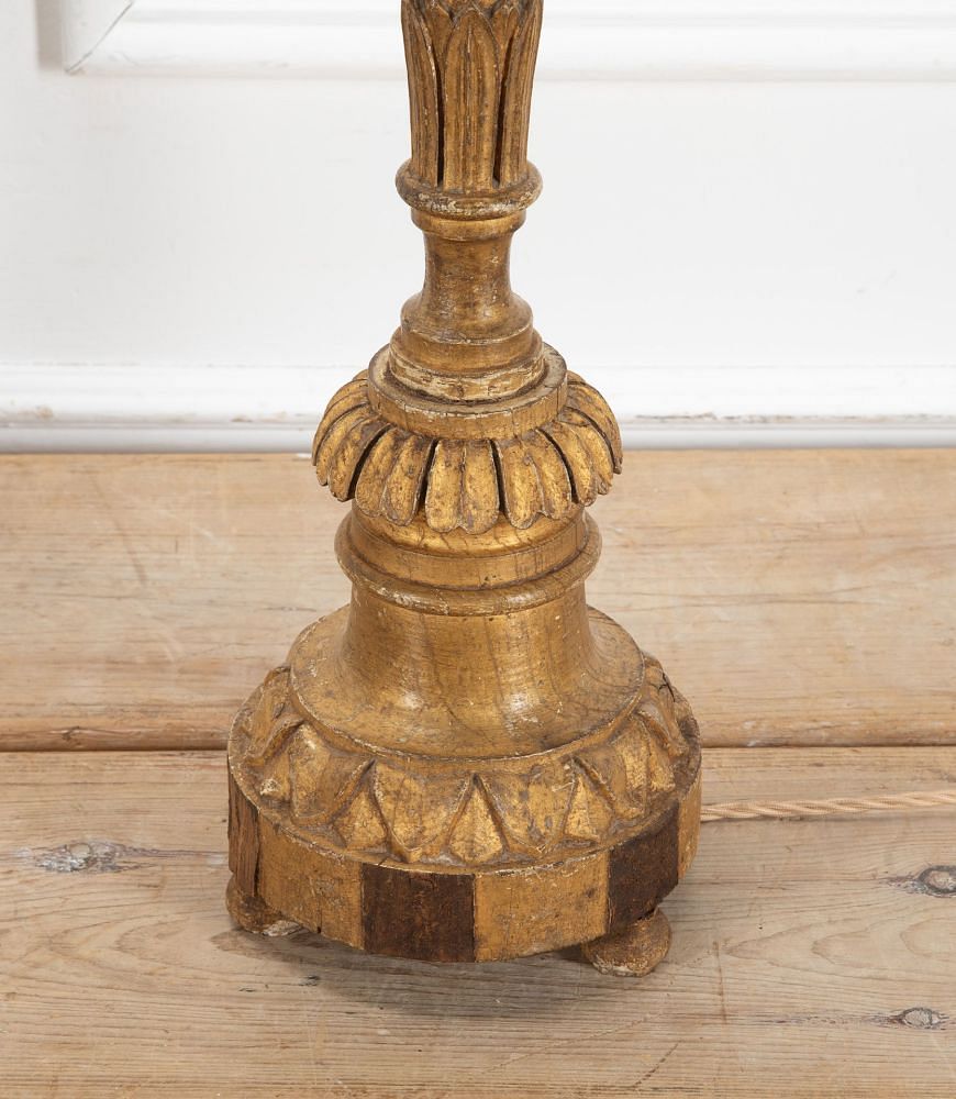 Large Pair of Late 18th Century Giltwood Candlestick Lamps LT3438704