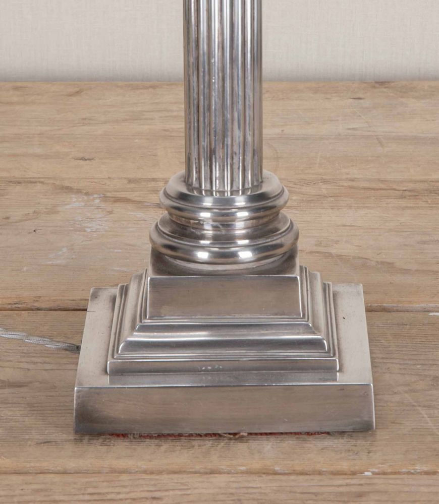 20th Century Silver Plated Corinthian Column Table Lamp LT3842792
