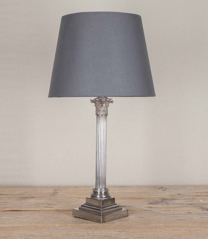 20th Century Silver Plated Corinthian Column Table Lamp LT3842792