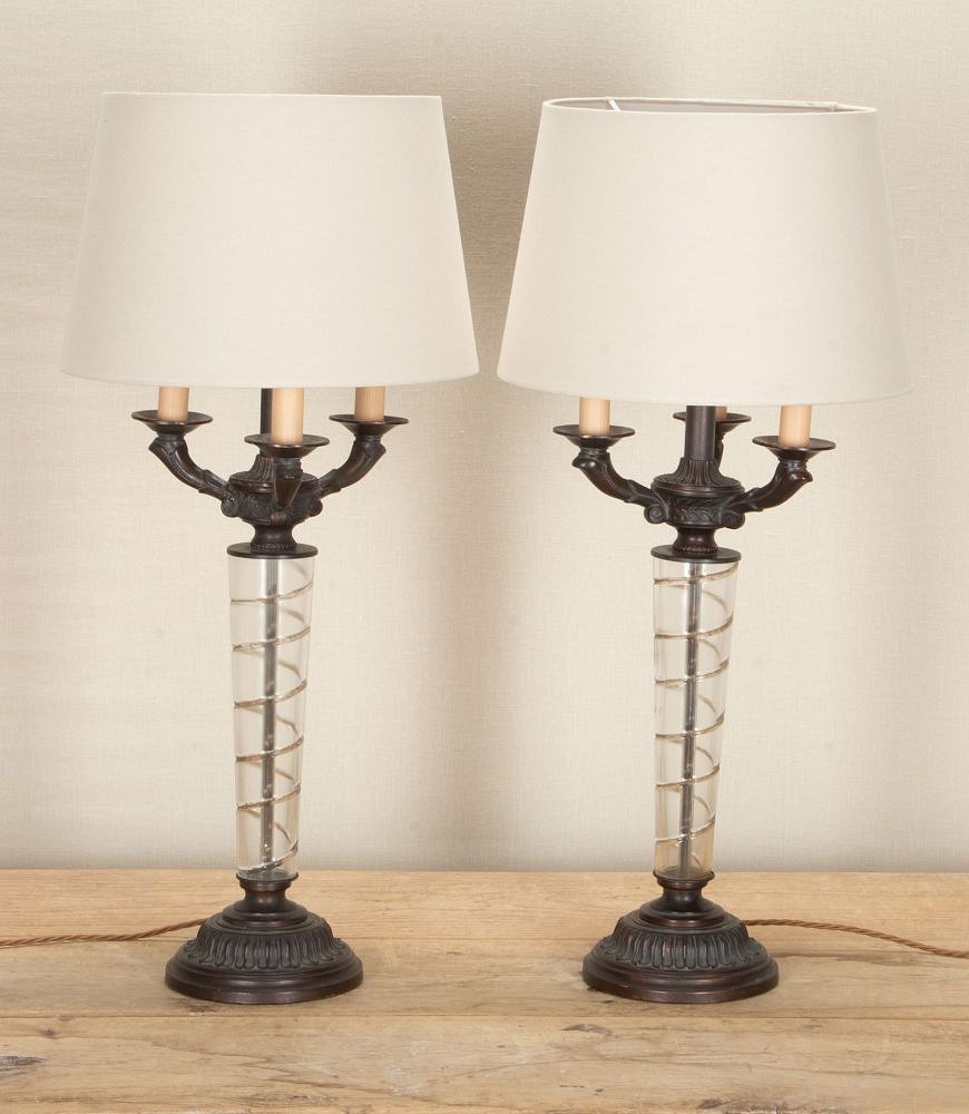 Pair of 20th Century French Bronze Table Lamps LT4842863