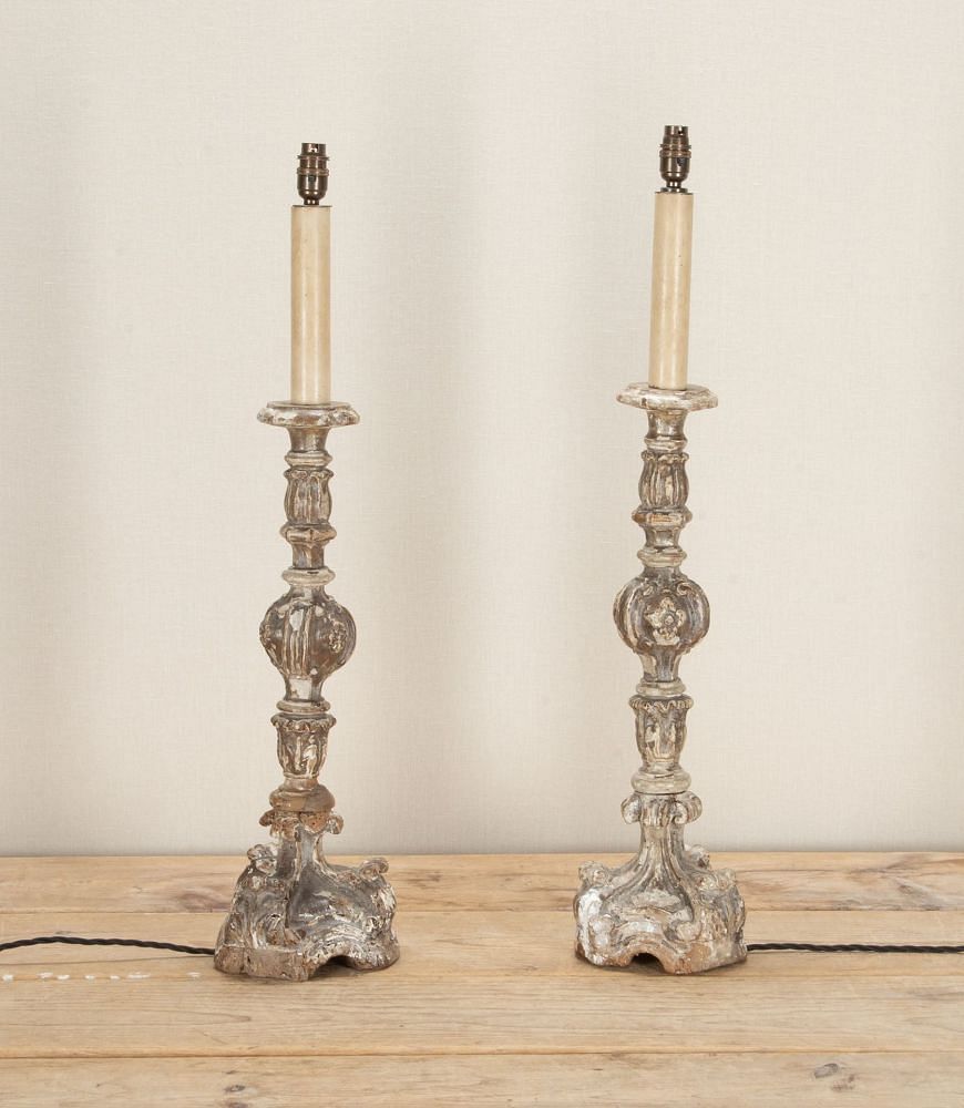 Pair of 18th Century French Pricket Table Lamps LT5243282