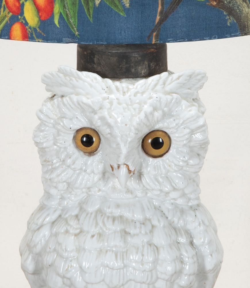 19th Century Ceramic Table Lamp in the form of an Owl LT8042434