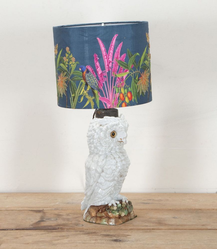 19th Century Ceramic Table Lamp in the form of an Owl LT8042434