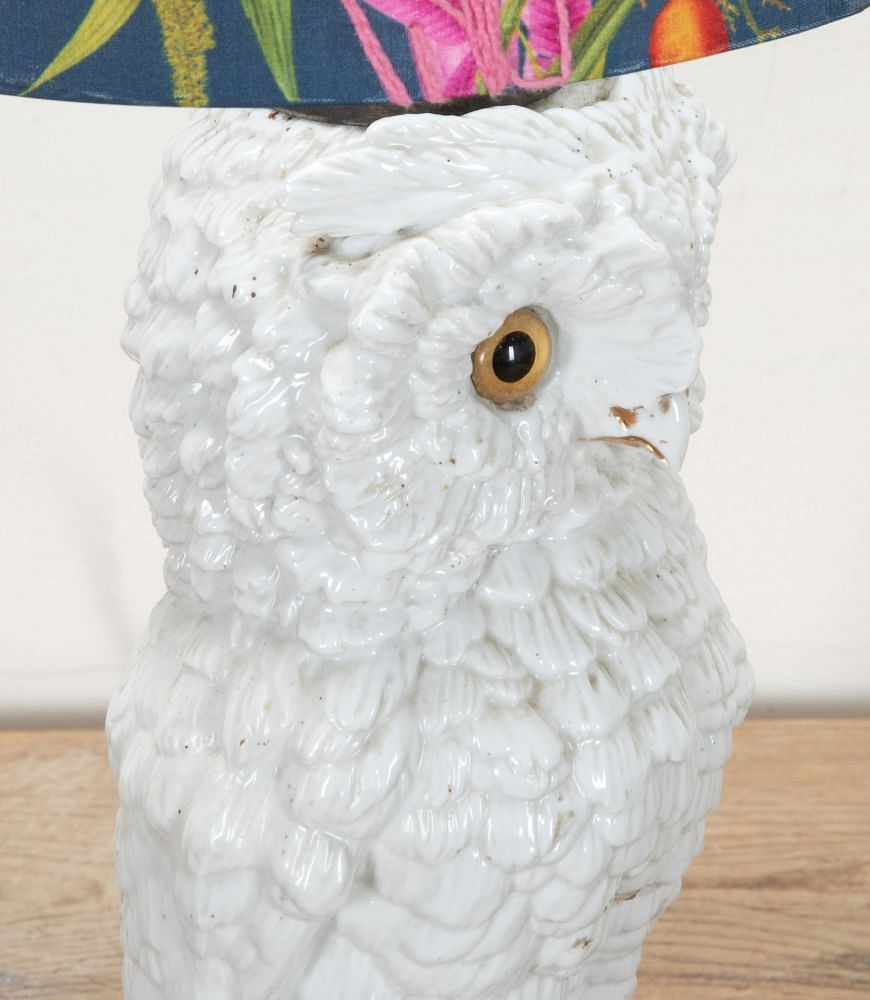 19th Century Ceramic Table Lamp in the form of an Owl LT8042434
