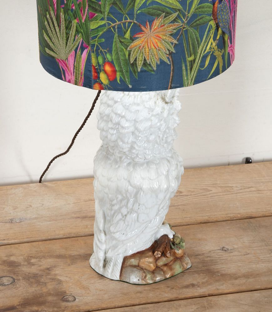19th Century Ceramic Table Lamp in the form of an Owl LT8042434