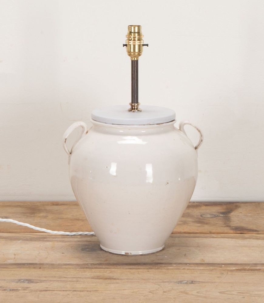 19th Century French White Confit Pot Lamp LT9042129