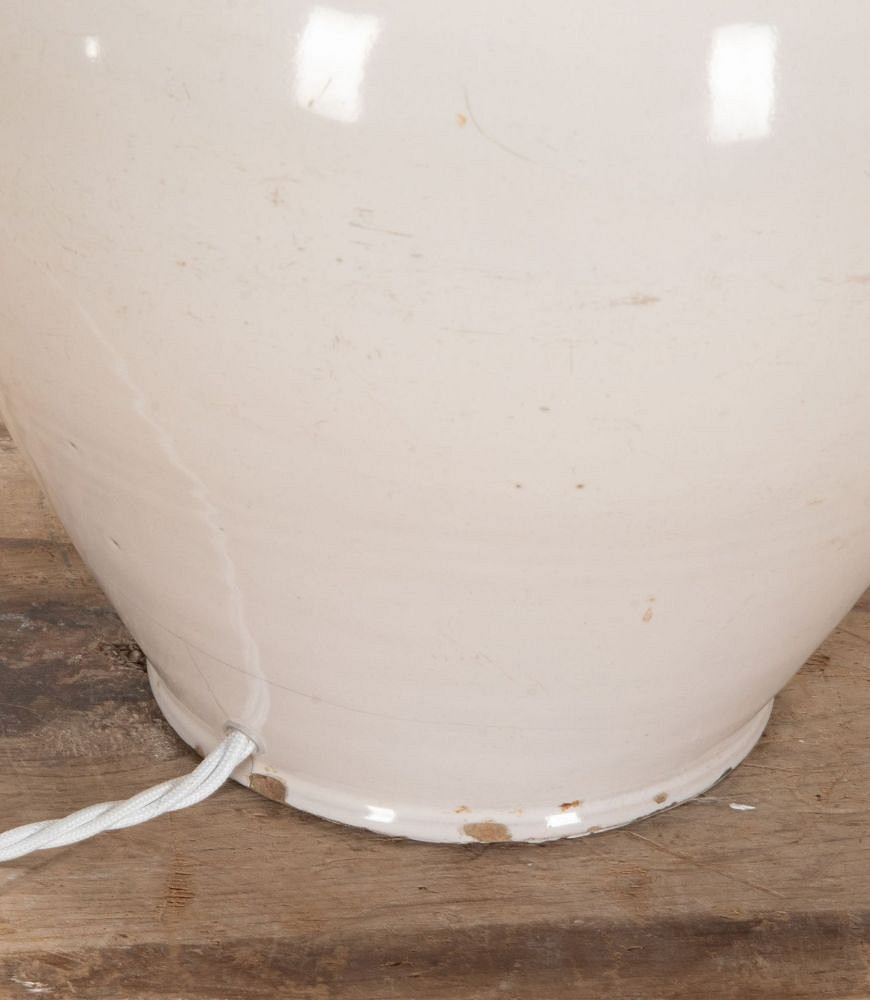 19th Century French White Confit Pot Lamp LT9042129