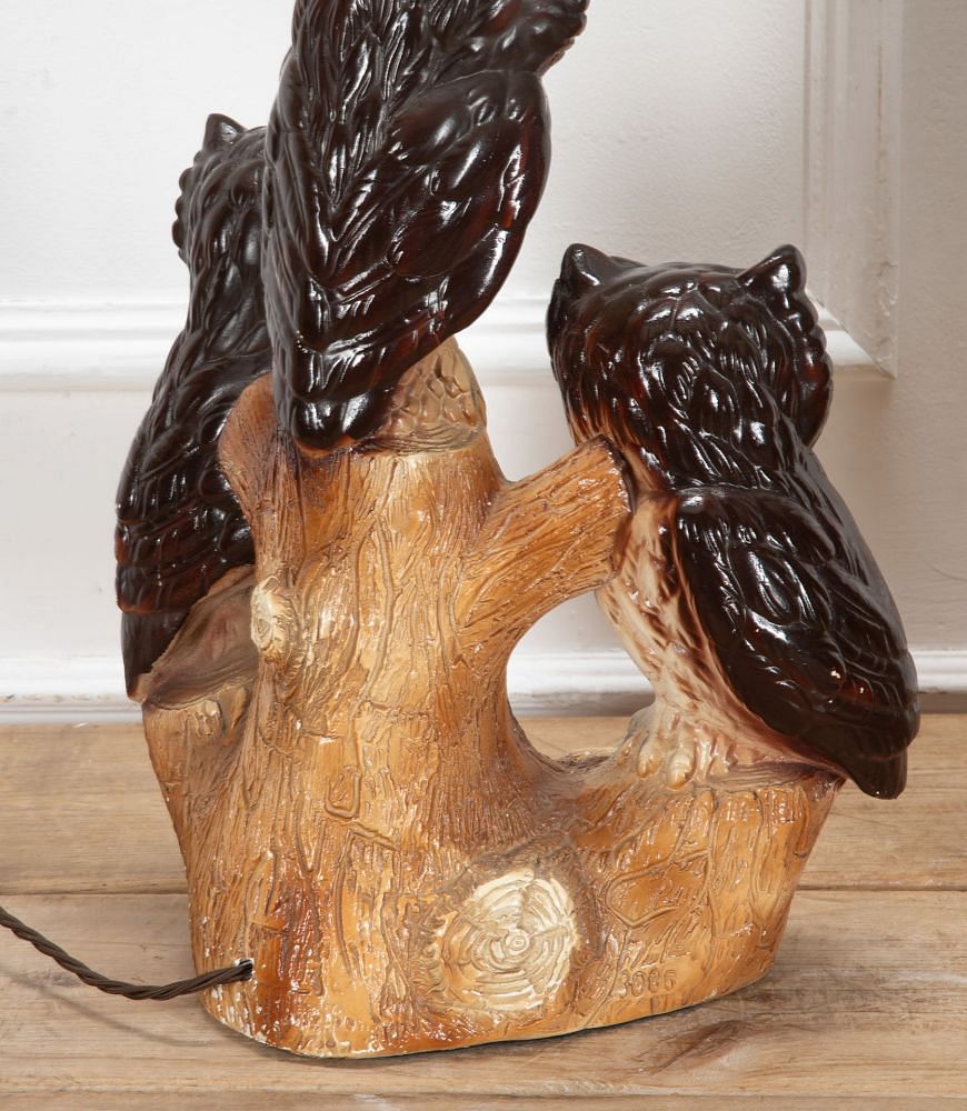 Pair of Large Mid-Century Ceramic Owl Lamps LT9340538