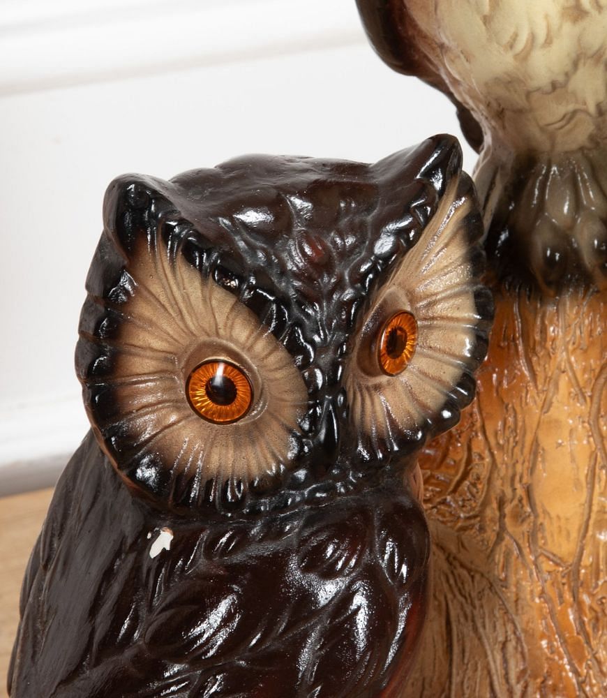Pair of Large Mid-Century Ceramic Owl Lamps LT9340538