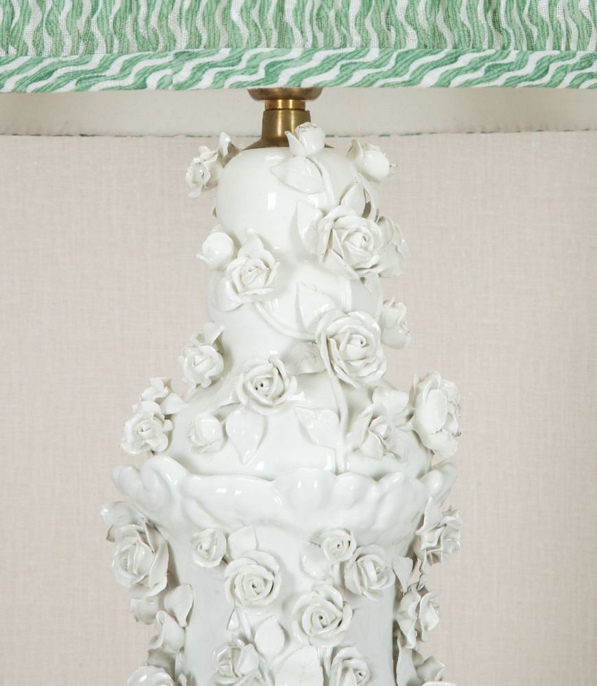 Large 20th Century Spanish Casa Pupa White Ceramic Table Lamp LT9342965