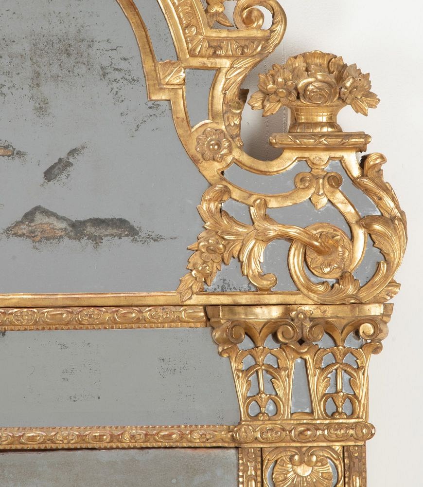Large 18th Century French Important Regence Giltwood Mirror LW4141906