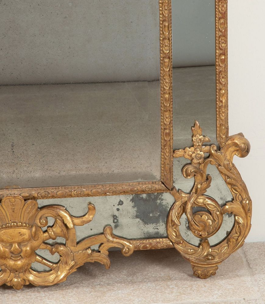 Large 18th Century French Important Regence Giltwood Mirror LW4141906