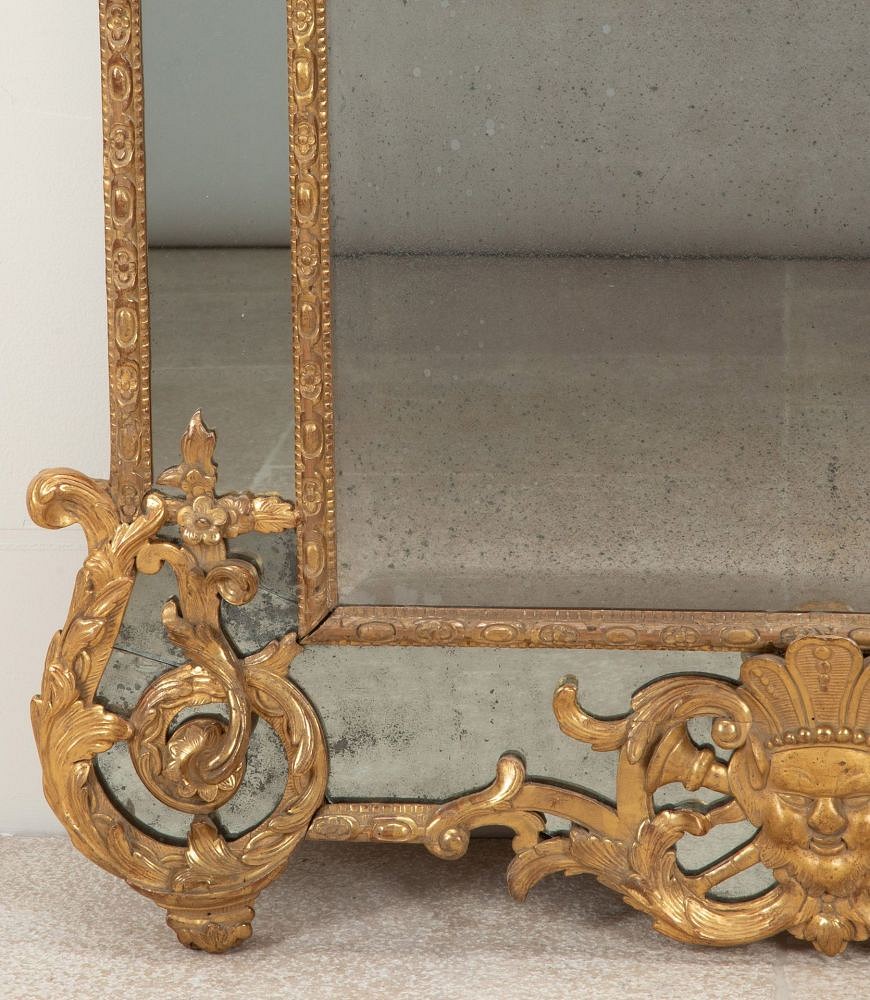 Large 18th Century French Important Regence Giltwood Mirror LW4141906
