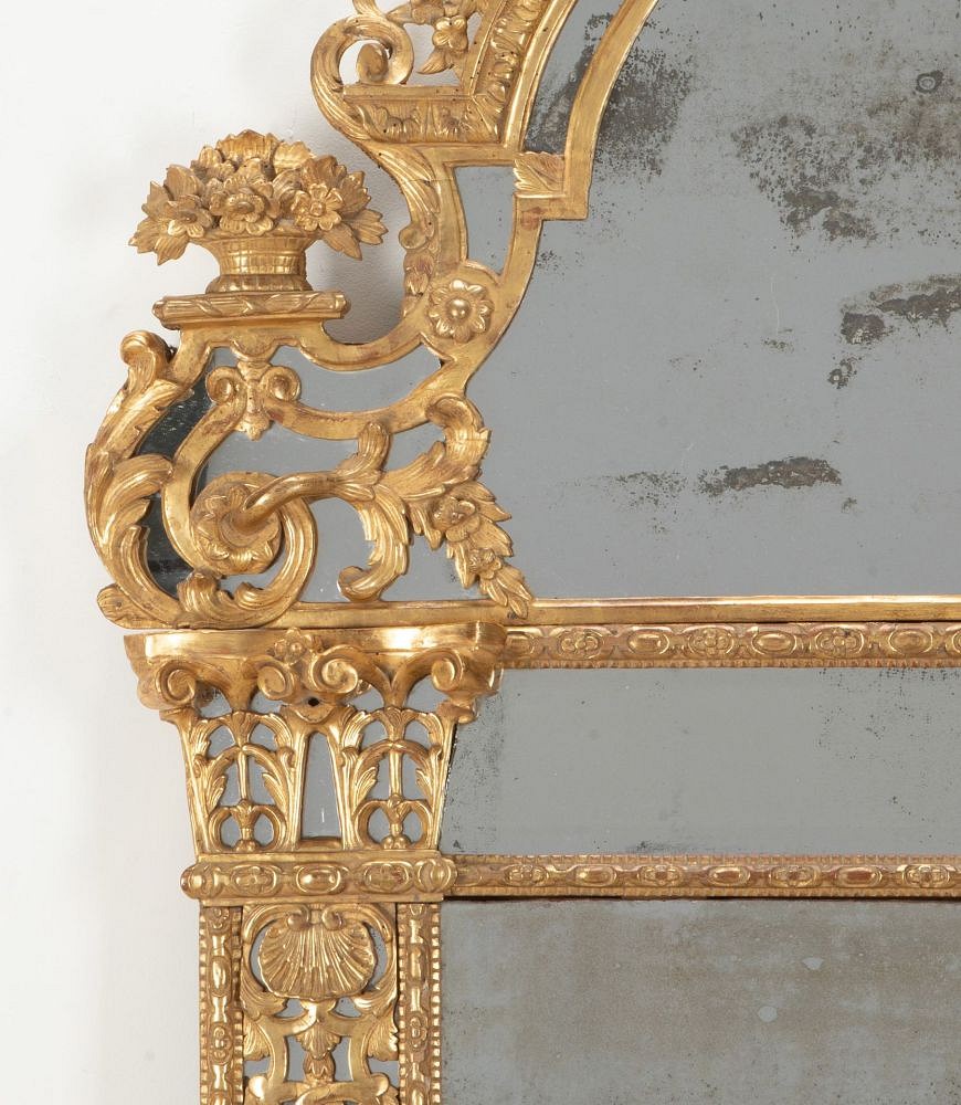 Large 18th Century French Important Regence Giltwood Mirror LW4141906