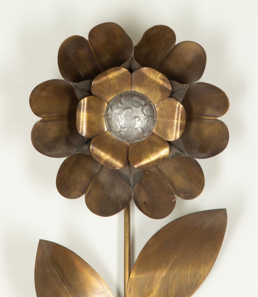 Mid-Century French Brass Flower Wall Light LW4842860