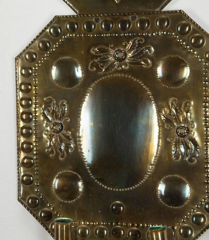 Pair of 19th Century Swedish Pressed Brass Wall Lights LW6040778