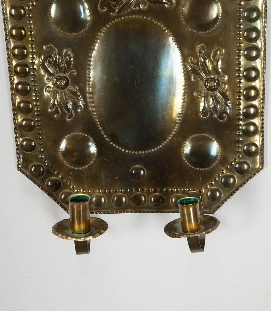 Pair of 19th Century Swedish Pressed Brass Wall Lights LW6040778