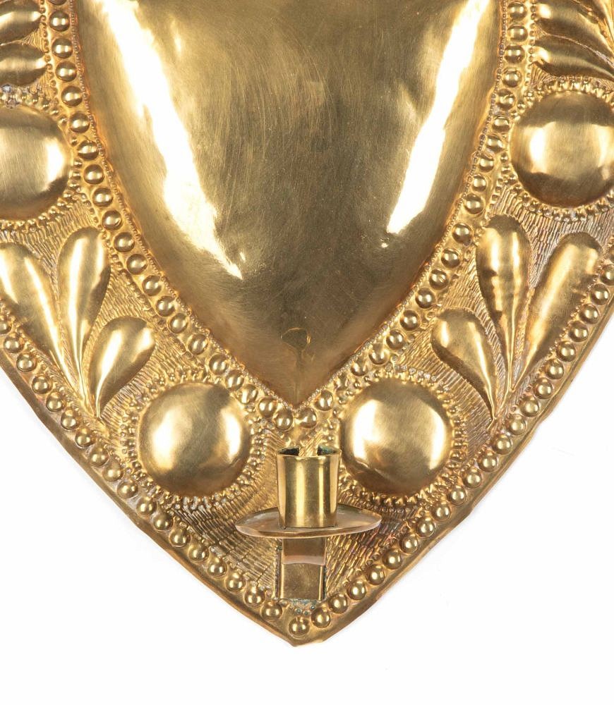 Pair of 19th Century Swedish Pressed Brass Wall Sconces LW6041470