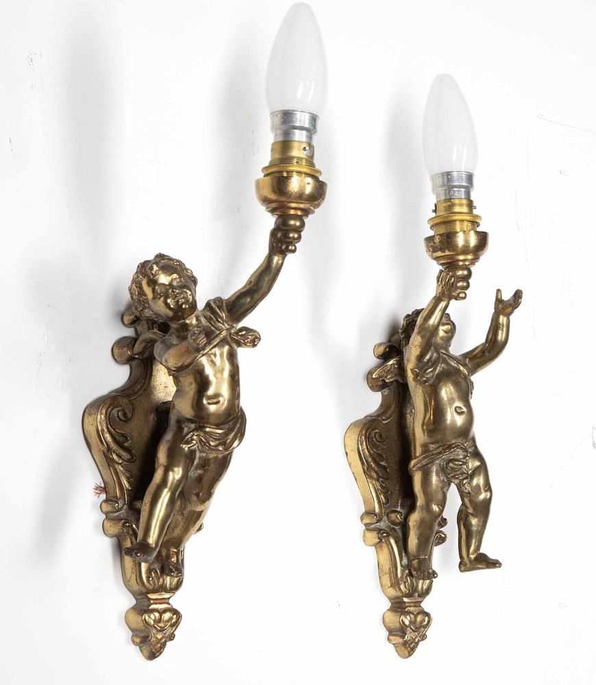 Pair of 20th Century French Cherub Wall Lights LW8039758